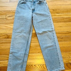 Vintage 90s Levis Boys size 14 Relaxed Fit Light Wash Denim Jeans USA Made